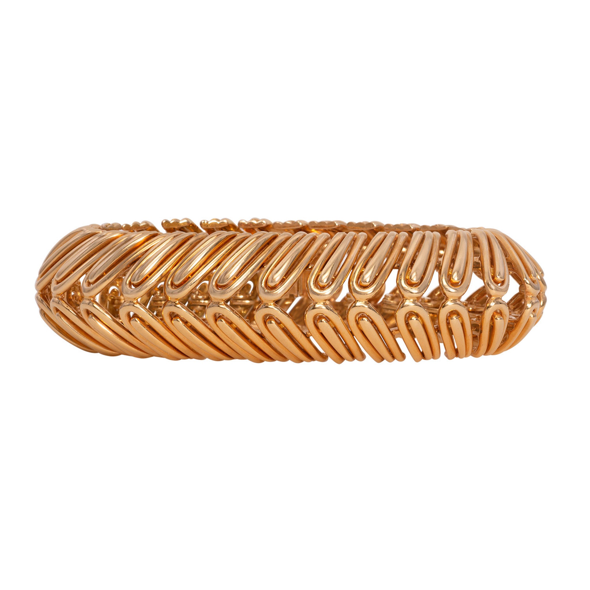 French 1950s 18KT Rose Gold Bracelet