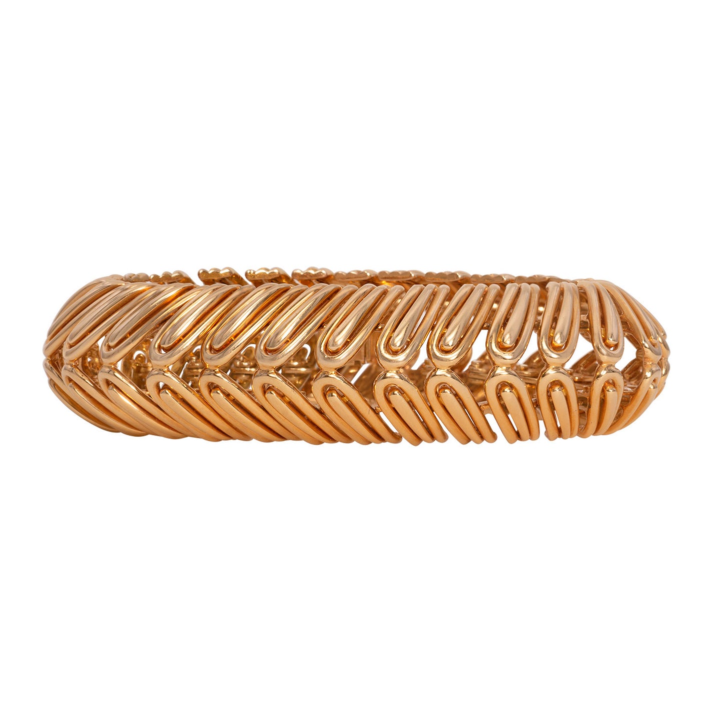 French 1950s 18KT Rose Gold Bracelet front