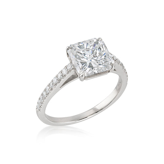 Post-1980s Platinum Diamond Ring side