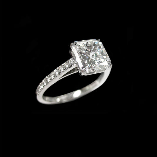 Post-1980s Platinum Diamond Ring side