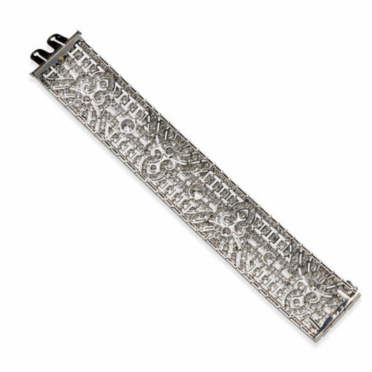 Okrant et Davidonniez Paris Art Deco Platinum Diamond Bracelet back