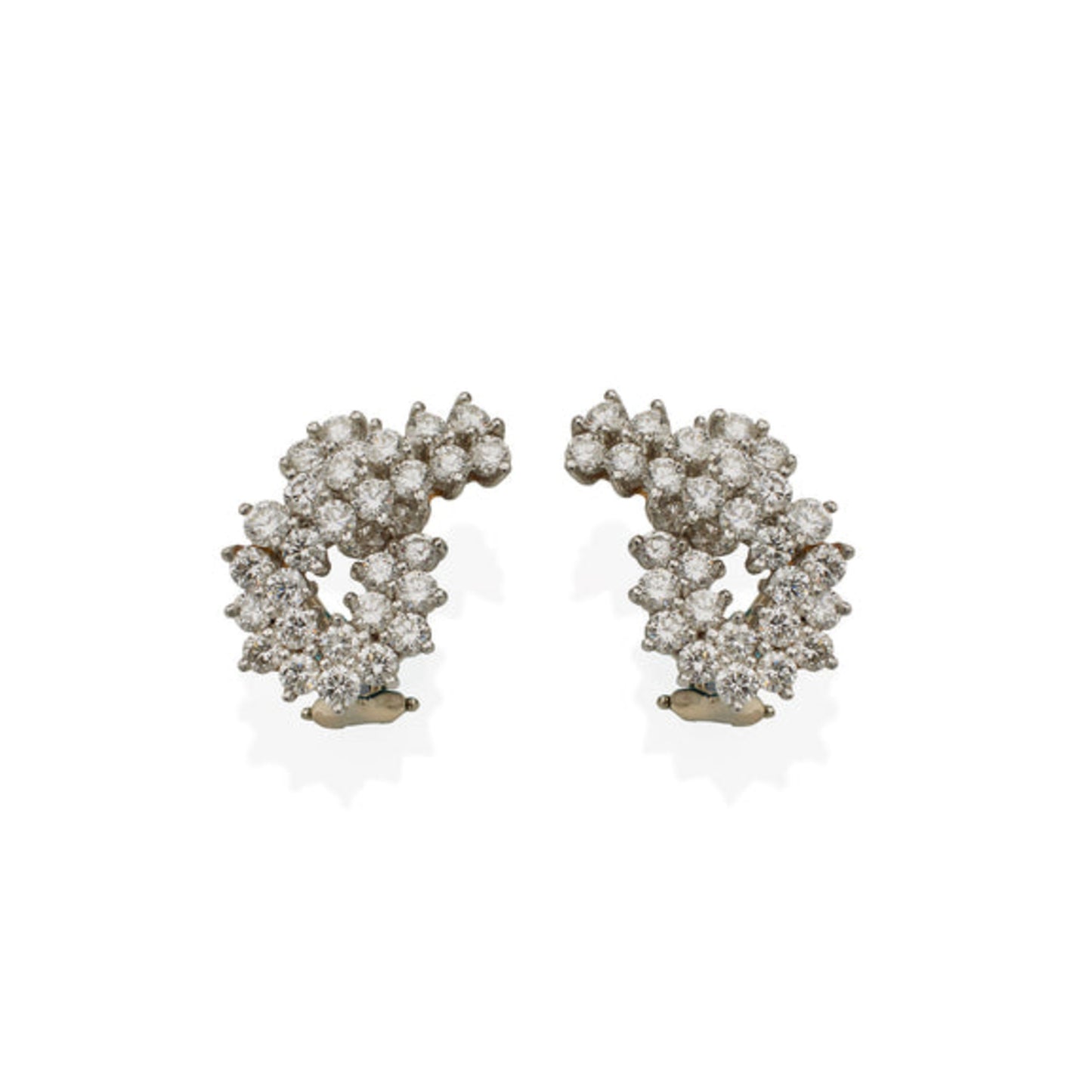 Tiffany & Co. 1980s Platinum Diamond Earrings front