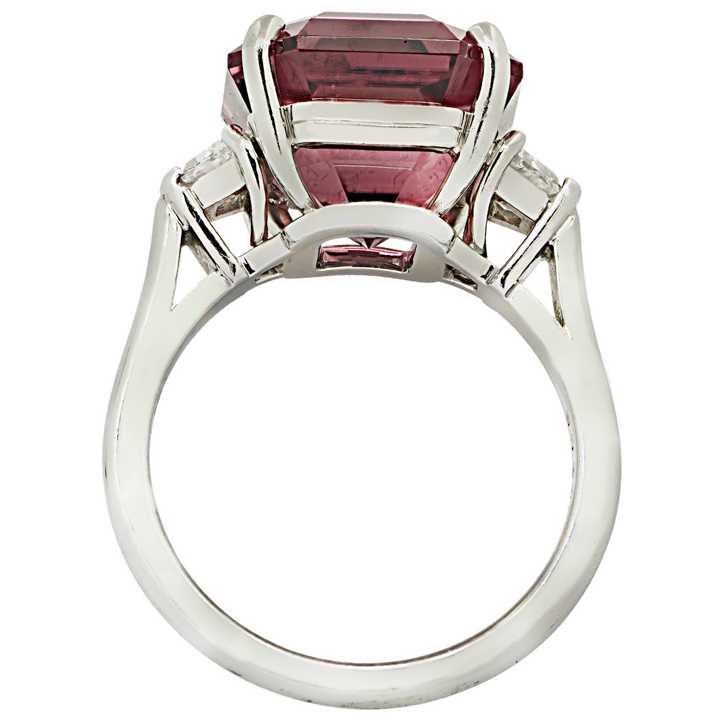 Oscar Heyman Bros Post-1980s Platinum Tourmaline & Diamond Ring profile