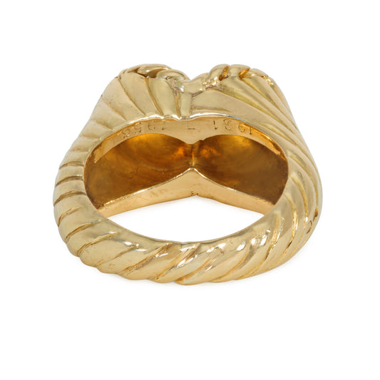 Cartier Paris 1950s Platinum & 18KT Yellow Gold Diamond Ring back