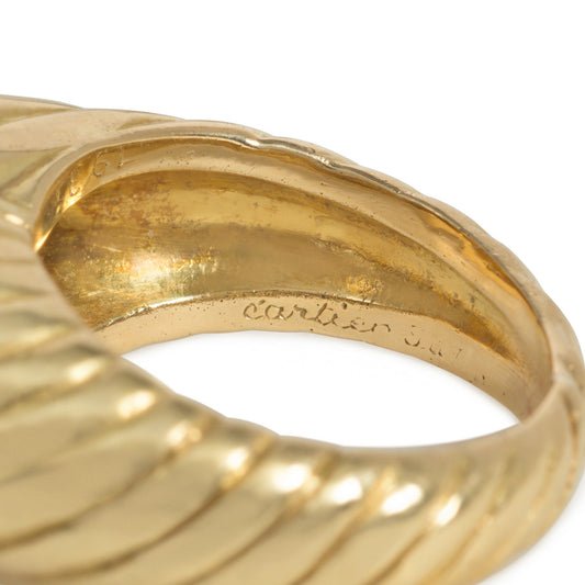 Cartier Paris 1950s Platinum & 18KT Yellow Gold Diamond Ring signature