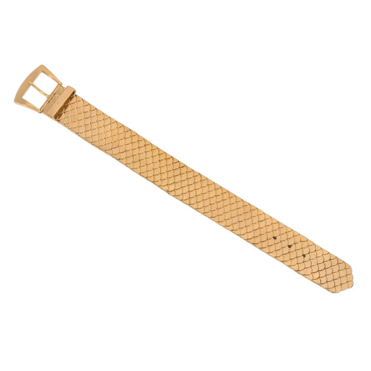 French Retro 18KT Yellow Gold Buckle Bracelet front