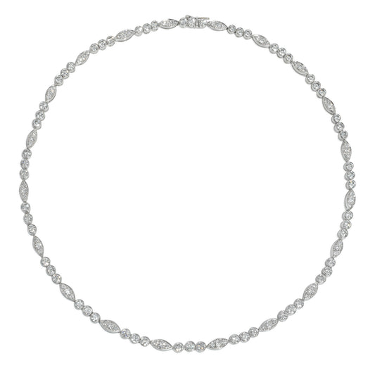 Cartier Paris 1950s Platinum Diamond Necklace front