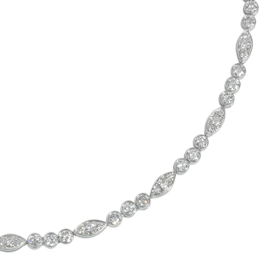 Cartier Paris 1950s Platinum Diamond Necklace close-up details