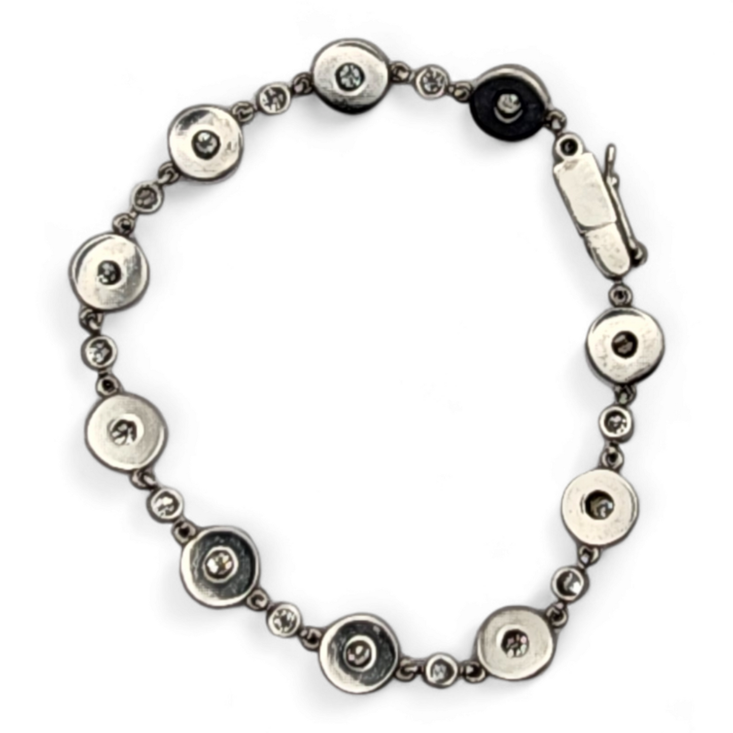 Art Deco Platinum Diamond & Enamel Bracelet back