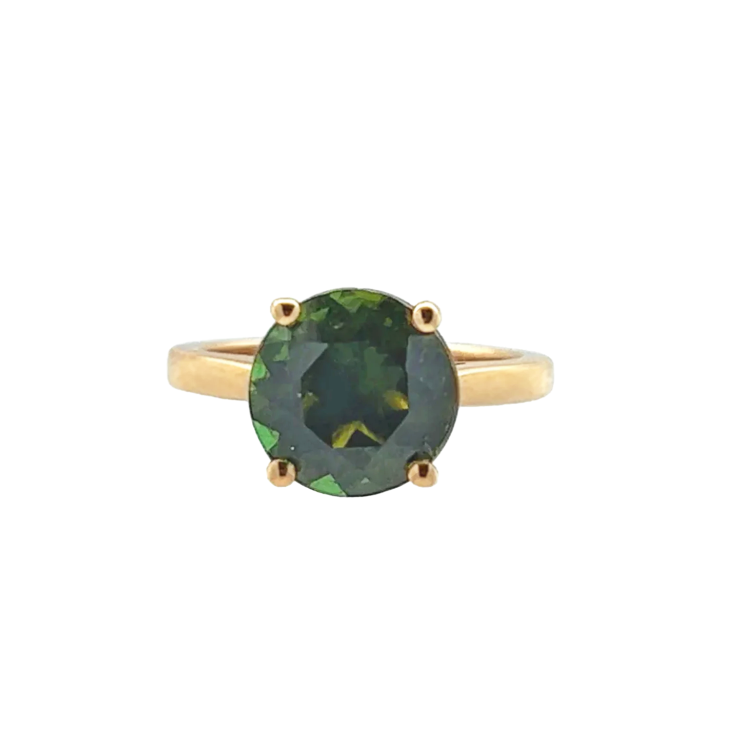 1970s 18KT Yellow Gold Tourmaline Ring front