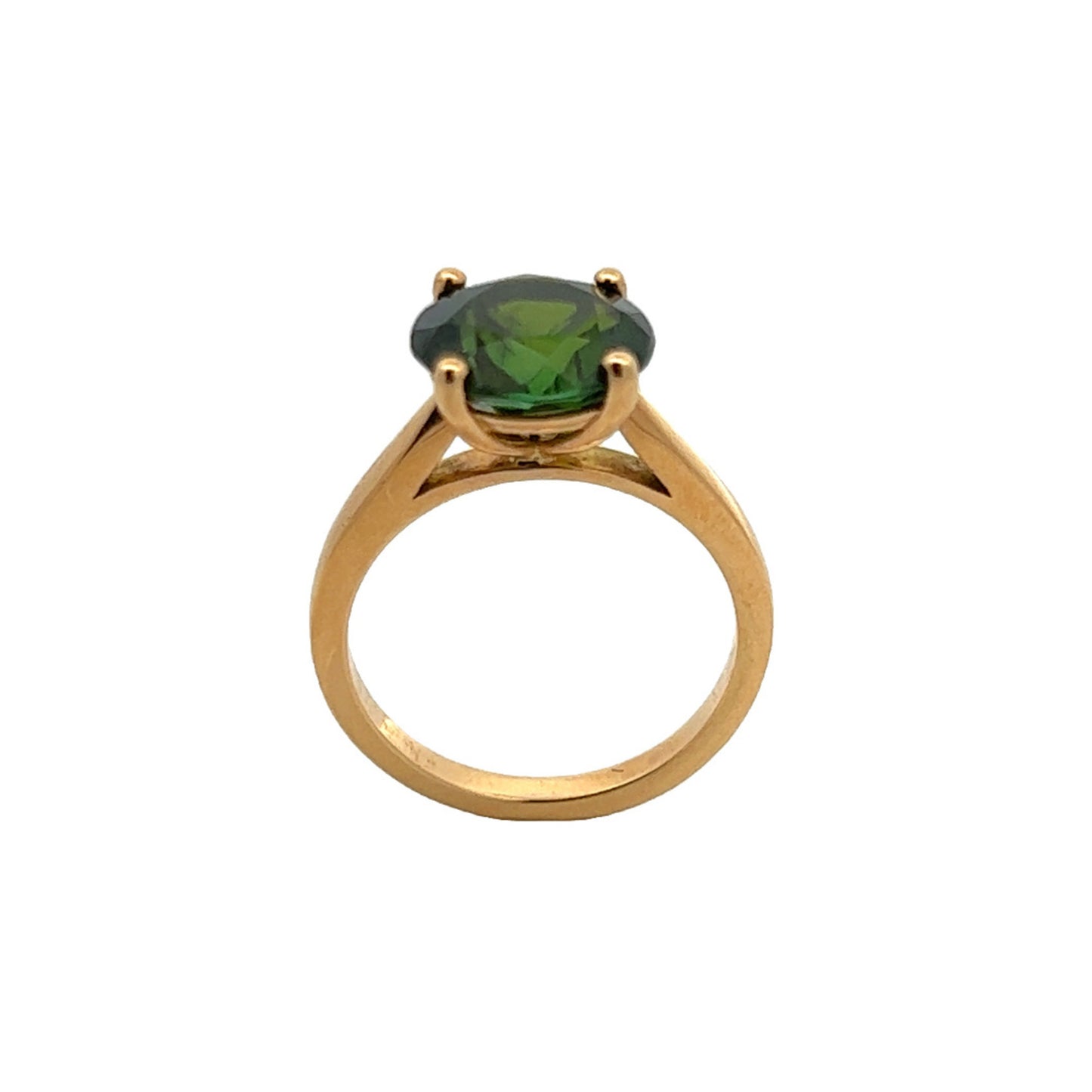 1970s 18KT Yellow Gold Tourmaline Ring profile