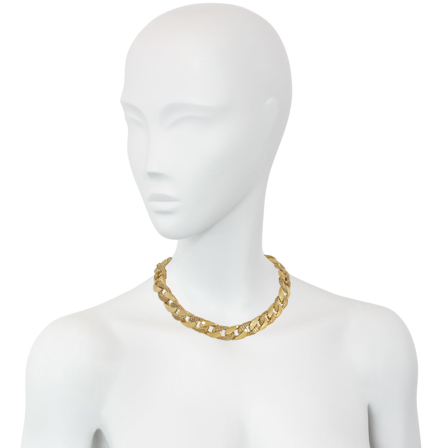 Georges Lenfant 1970s 18KT Yellow Gold Bracelets / Necklace on neck