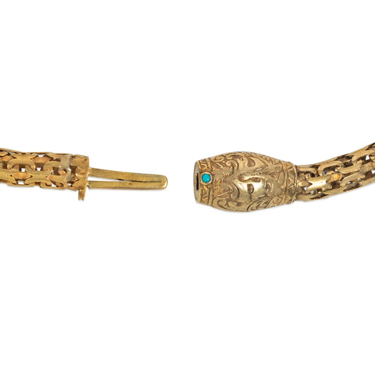 Victorian 18KT Yellow Gold Diamond, Enamel & Natural Pearl Locket Bracelet clasp
