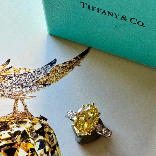 Tiffany & Co. Edwardian Platinum & 18KT Yellow Gold Yellow Diamond Ring front