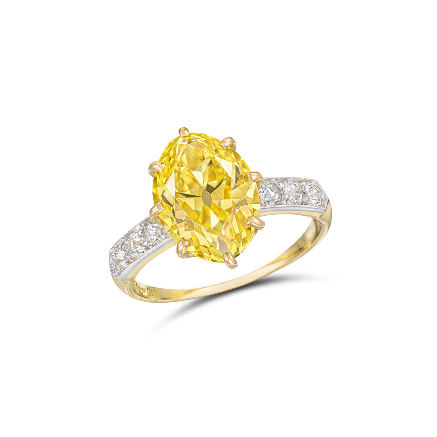 Tiffany & Co. Edwardian Platinum & 18KT Yellow Gold Yellow Diamond Ring front