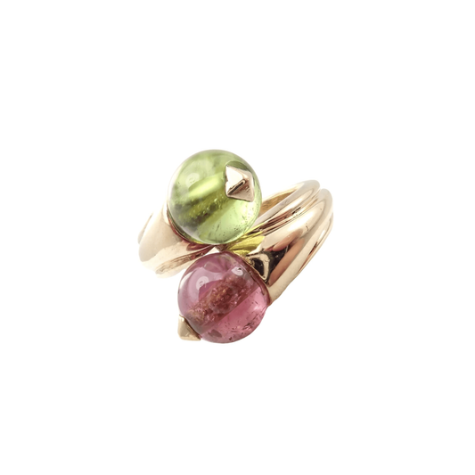 Bulgari 1980s 18KT Yellow Gold Tourmaline Ring front