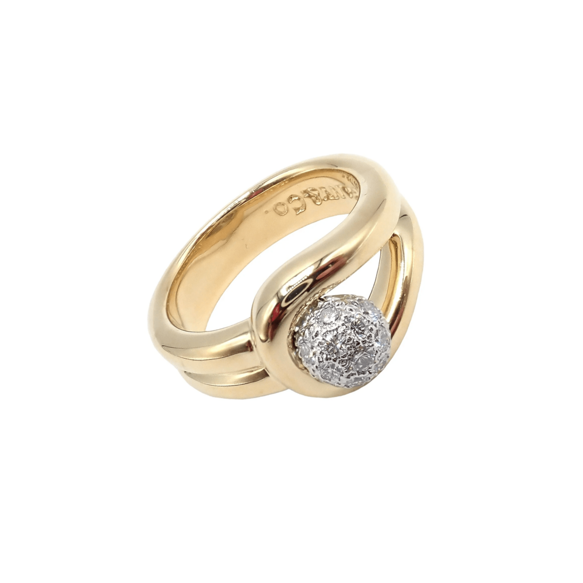 Tiffany & Co. Post-1980s Platinum & 18KT Yellow Gold Diamond Ring front
