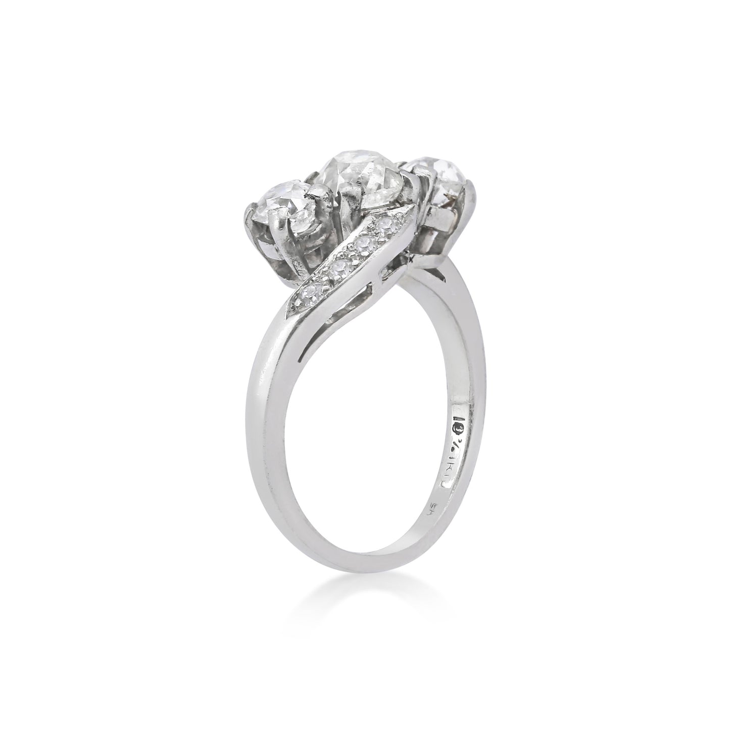 Art Deco Platinum Diamond Ring side