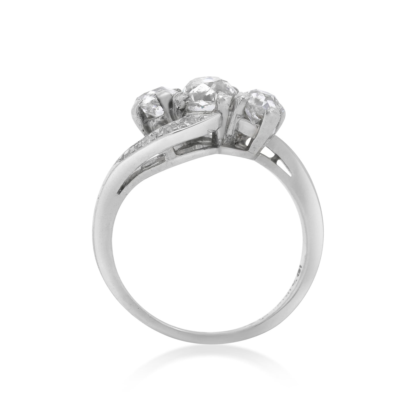 Art Deco Platinum Diamond Ring profile