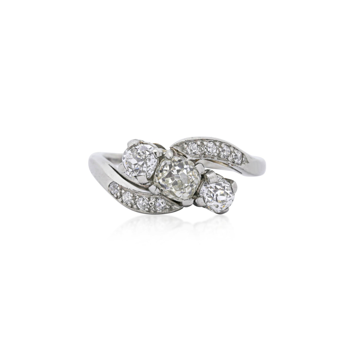 Art Deco Platinum Diamond Ring front