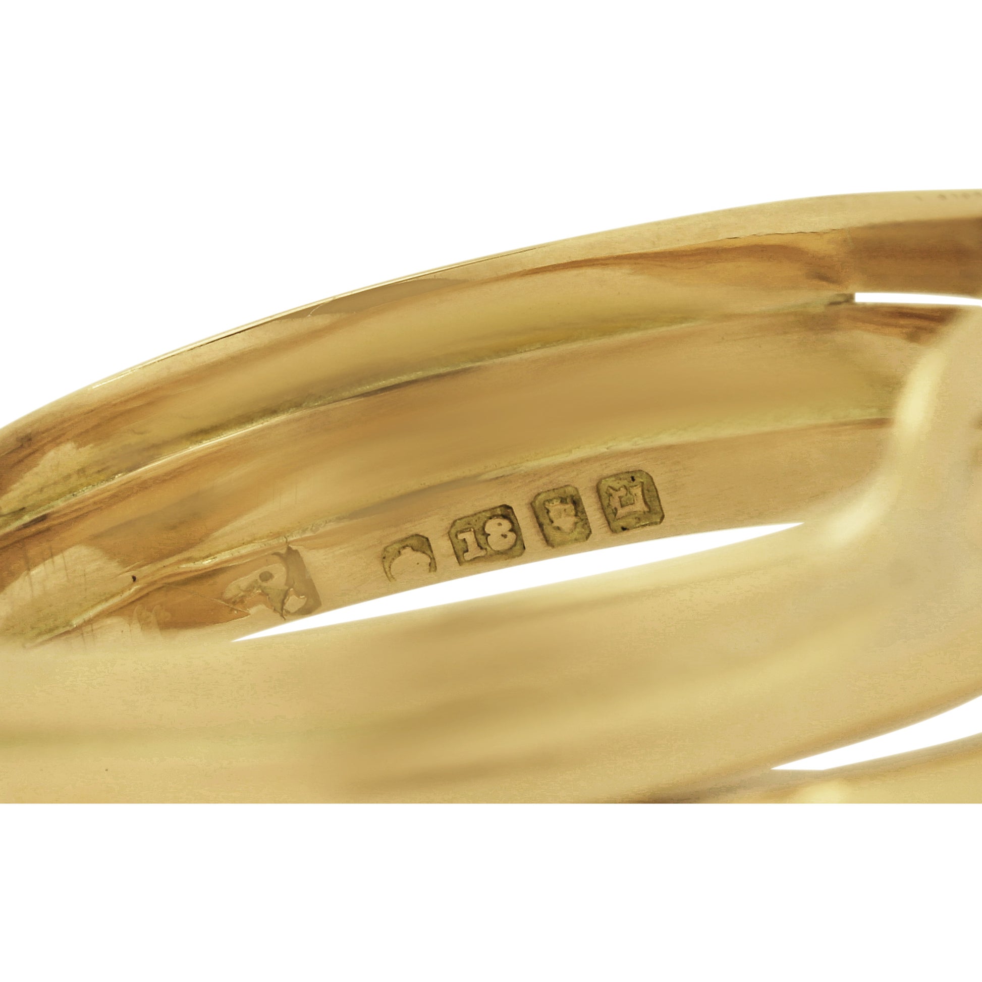 Edwardian 18KT Yellow Gold Snake Ring with Modern Diamond hallmarks