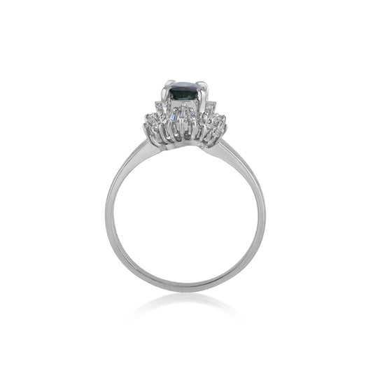 Post-1980s Platinum Sapphire & Diamond Ring profile