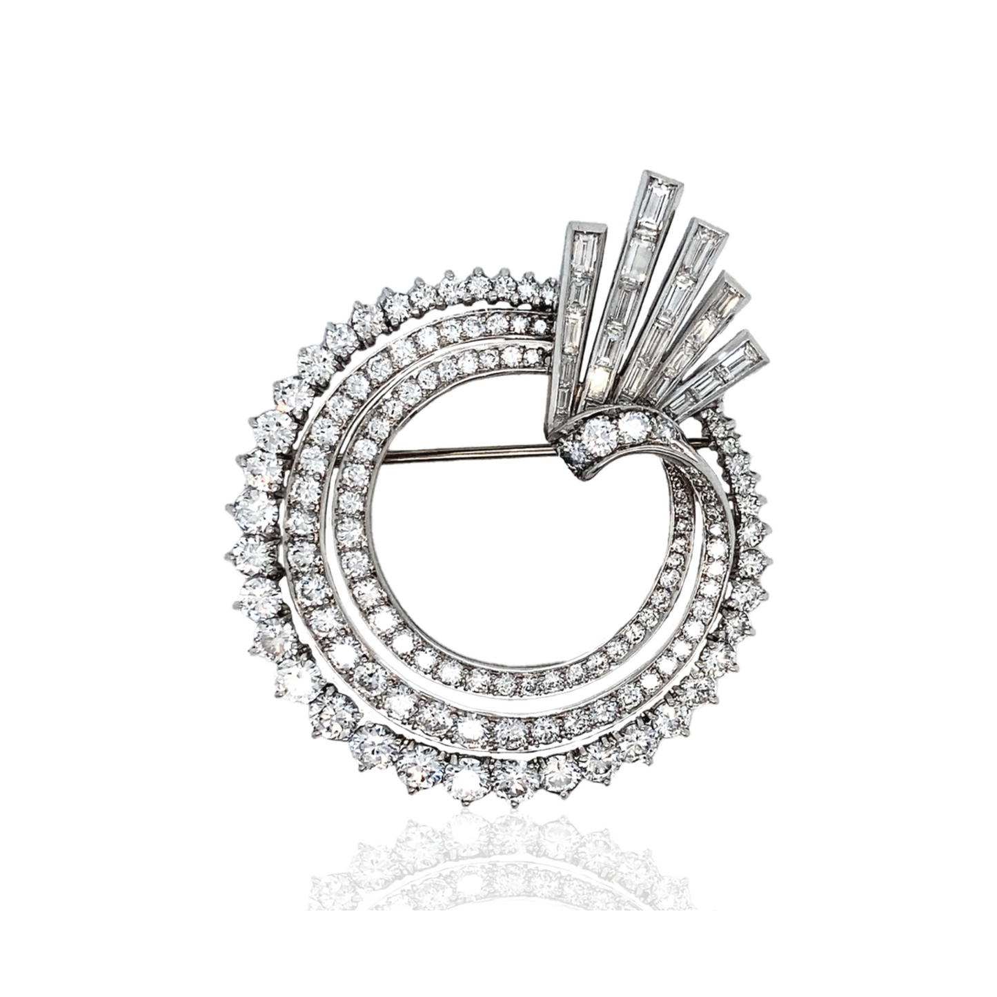 1960s Platinum Diamond Brooch front