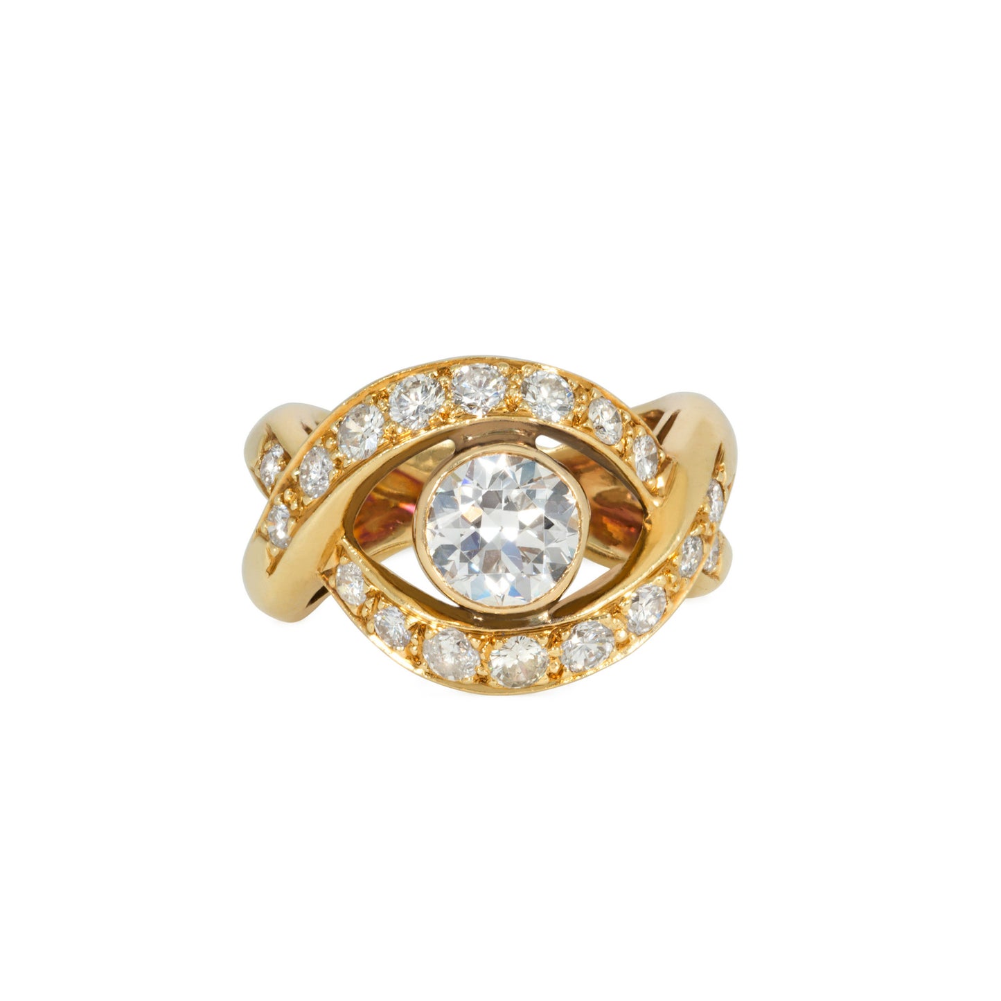 Van Cleef & Arpels 1980s 18KT Yellow Gold Diamond Ring front