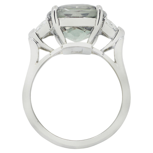 Contemporary Platinum Alexandrite & Diamond Ring profile