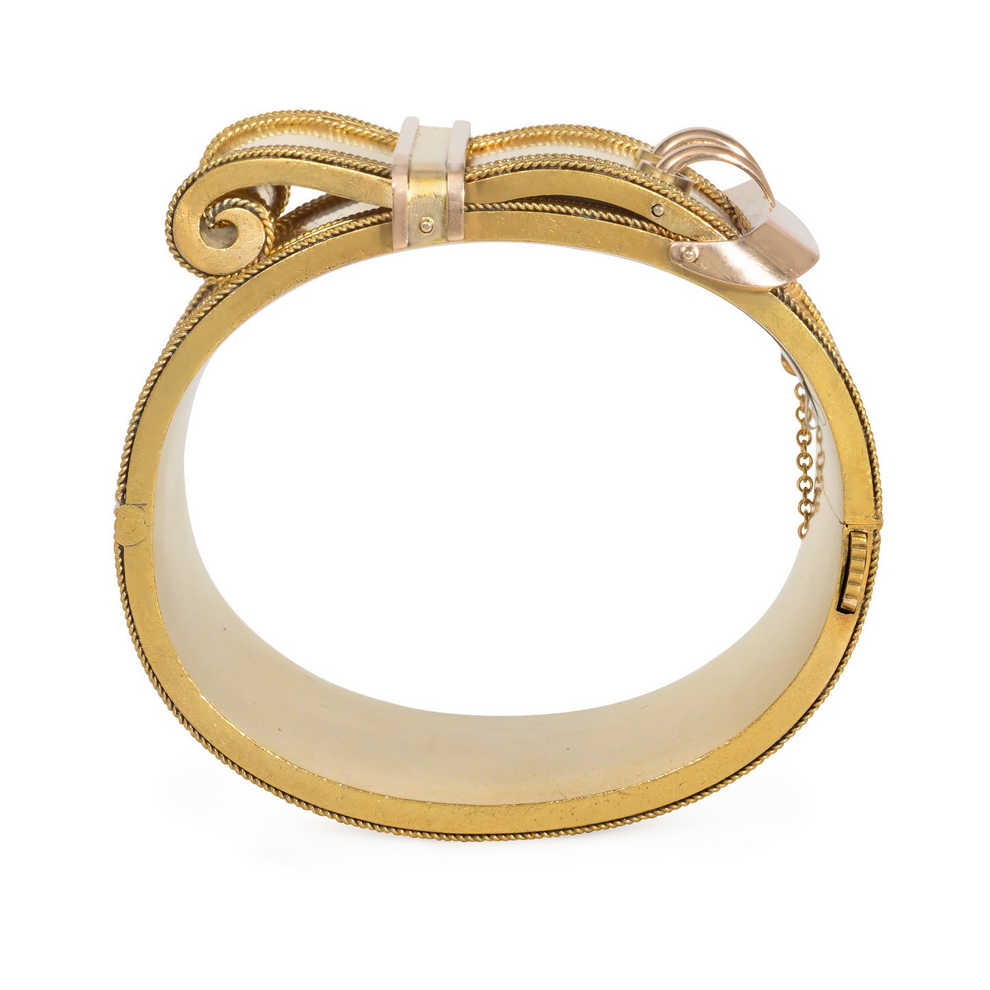 Victorian 18KT Rose & Yellow Gold Buckle Bracelet profile