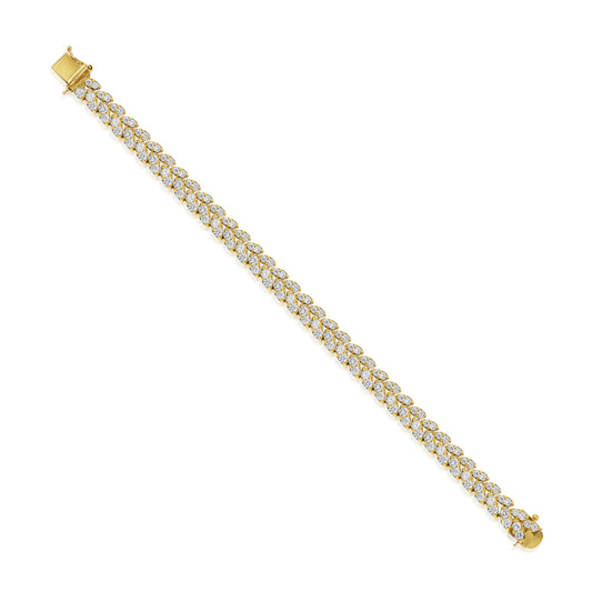 1970s 18KT Yellow Gold Diamond Bracelet front