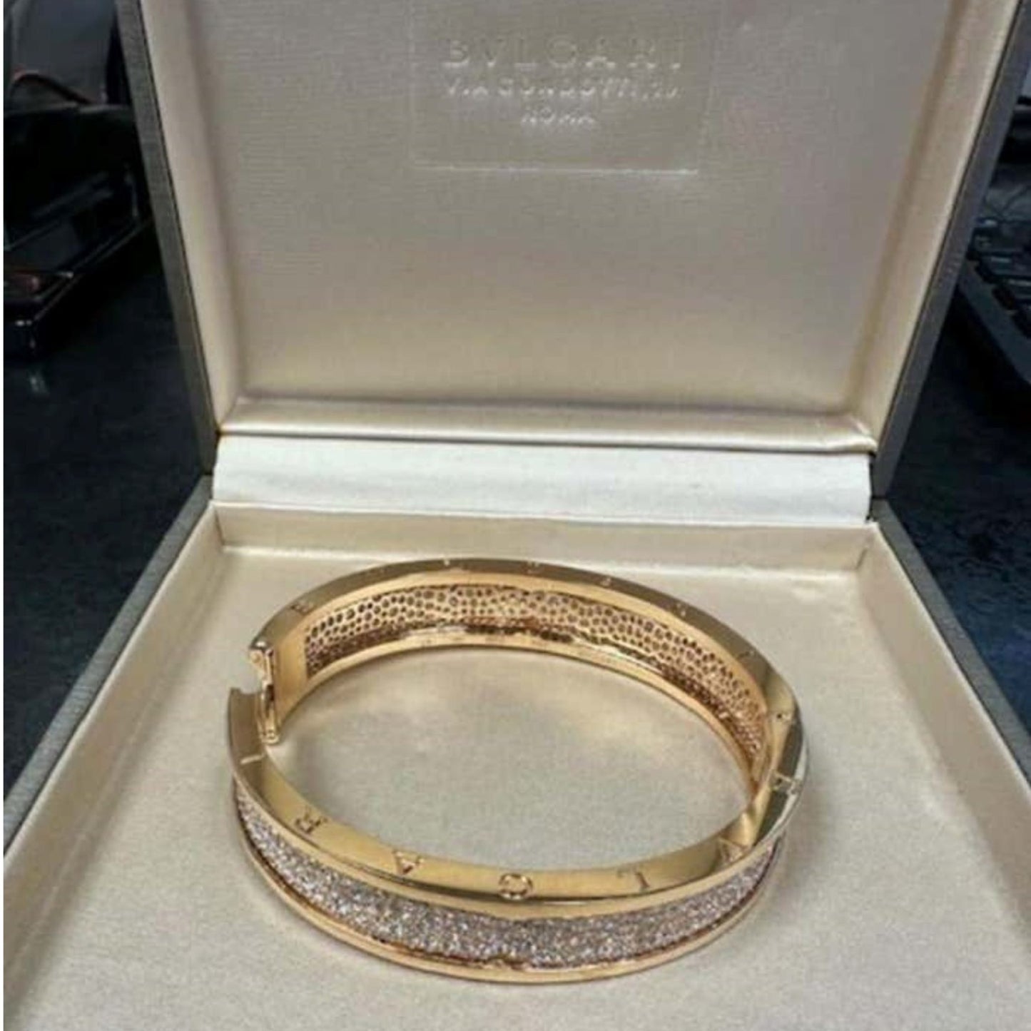 Bulgari Italy Post-1980s 18KT Rose Gold Diamond Bracelet in original box