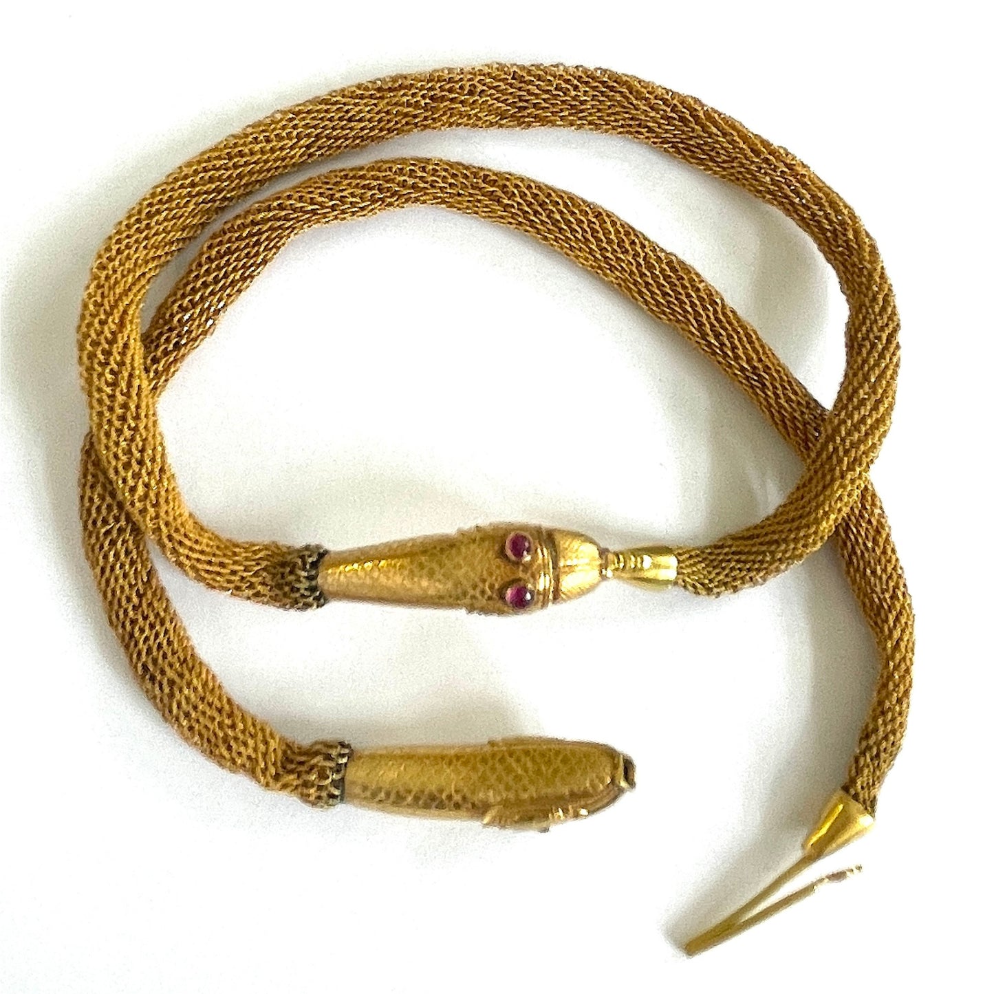 Antique Gilt Ruby Snake Bracelets back