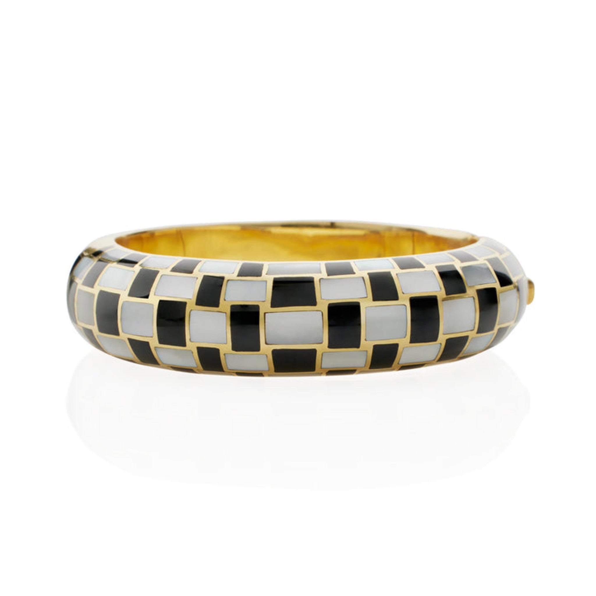 Tiffany & Co. 1980s Gold Mother of Pearl Jade Bracelet