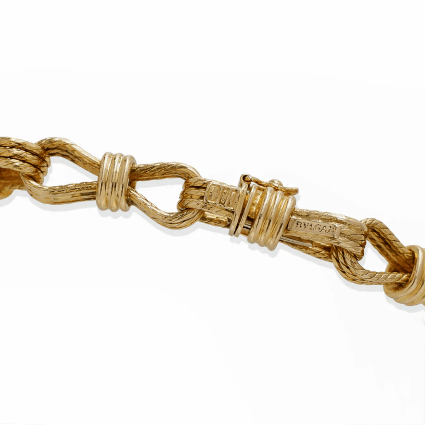 Bulgari Rome 1980s 18KT Yellow Gold Necklace signature