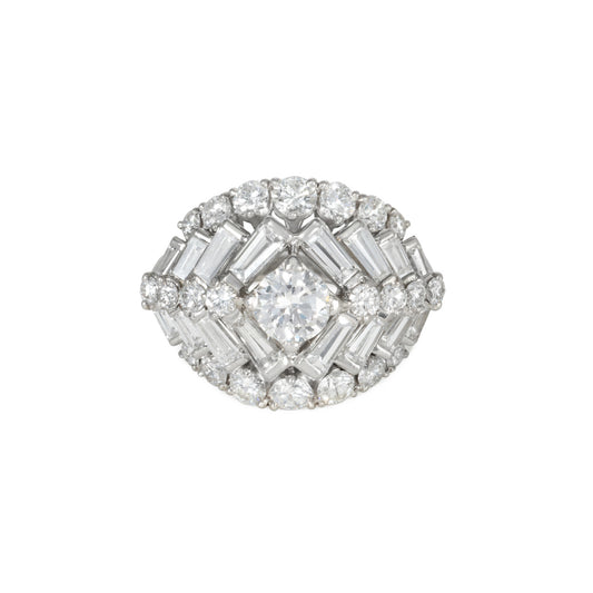 1950s Platinum Diamond Ring front