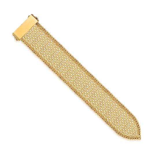 Retro 18KT Yellow Gold Diamond Belt Bracelet back