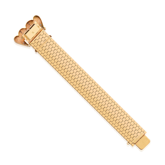 Retro 18KT Rose Gold Diamond Buckle Bracelet back