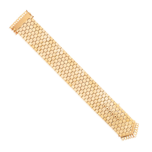 Retro 18KT Yellow Gold Diamond Bracelet back