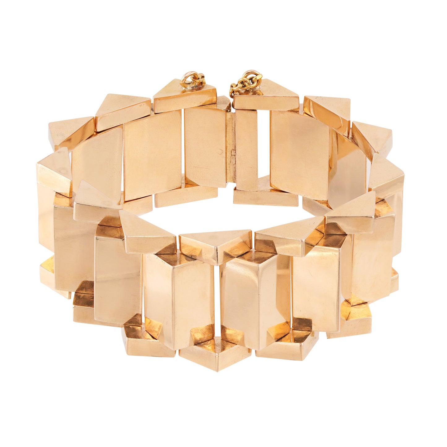 French Retro 18KT Rose Gold Tank Bracelet front