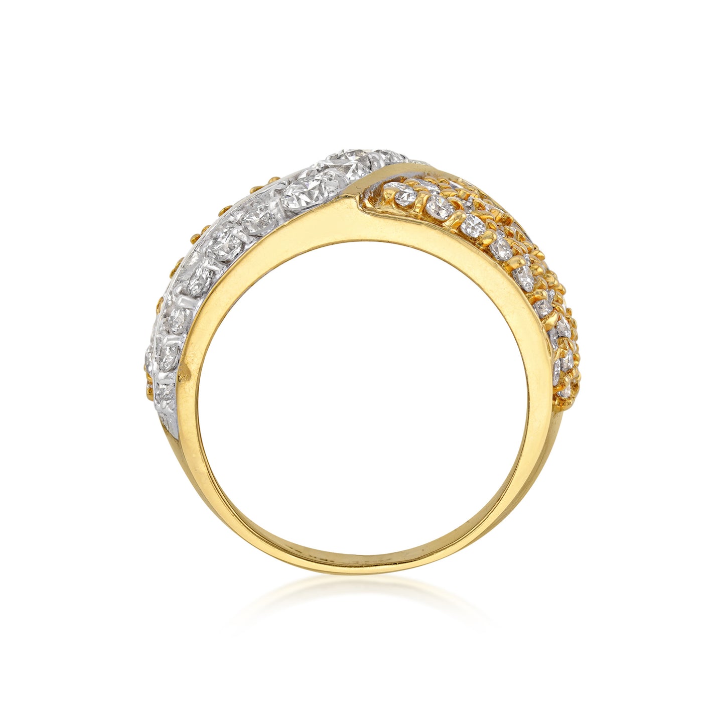 1980s 18KT White & Yellow Gold Diamond Ring profile