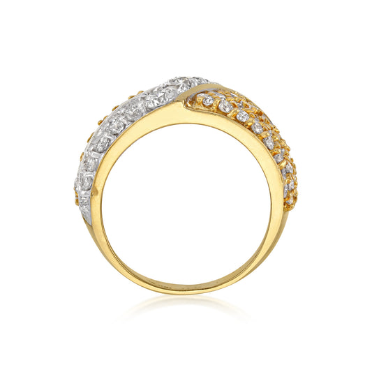 1980s 18KT White & Yellow Gold Diamond Ring profile