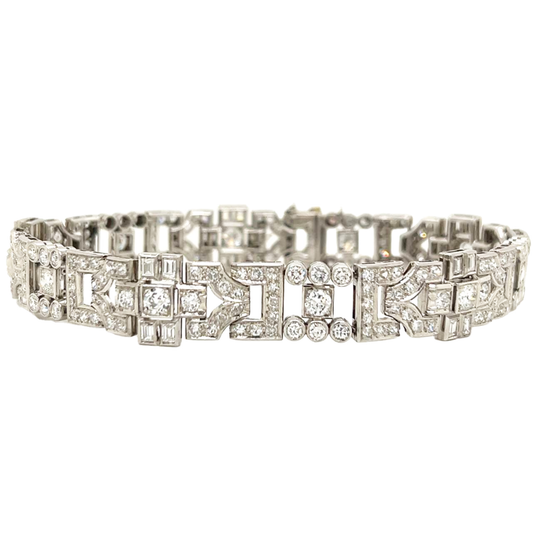 Art Deco Platinum Diamond Bracelet front