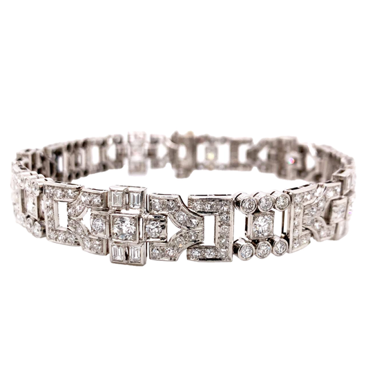 Art Deco Platinum Diamond Bracelet front