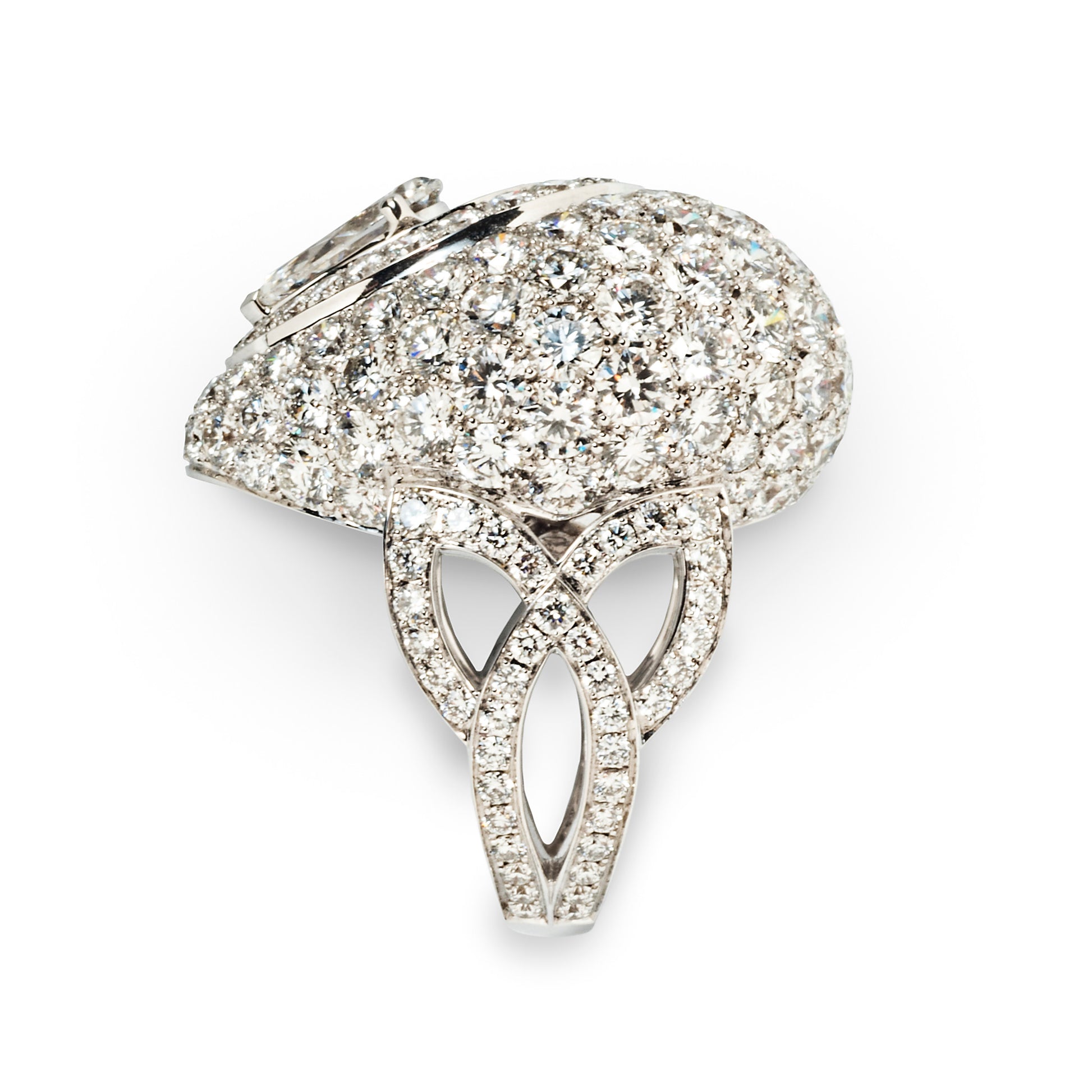 Lawrence Graff Retro 18KT White Gold Diamond Ring side