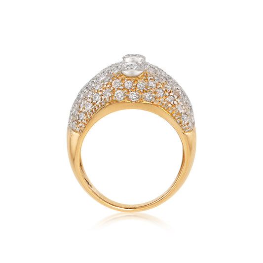 Post-1980s 14KT White & Yellow Gold Diamond Ring profile