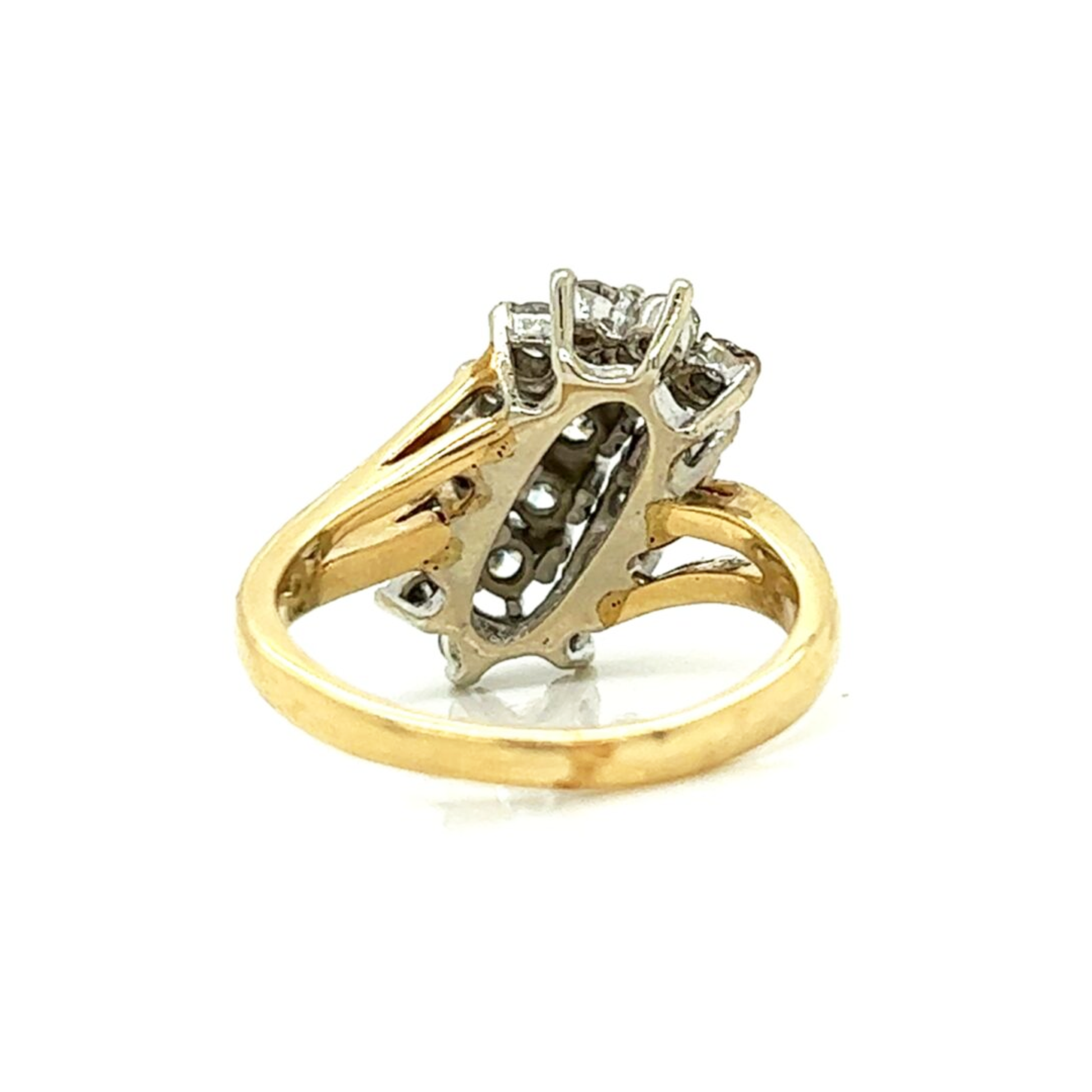 Post-1980s 14KT Yellow Gold Diamond Ring back