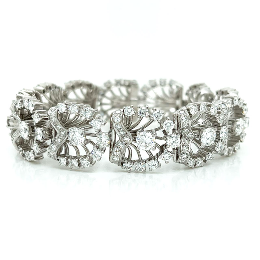 1950s 18KT White Gold Diamond Bracelet front