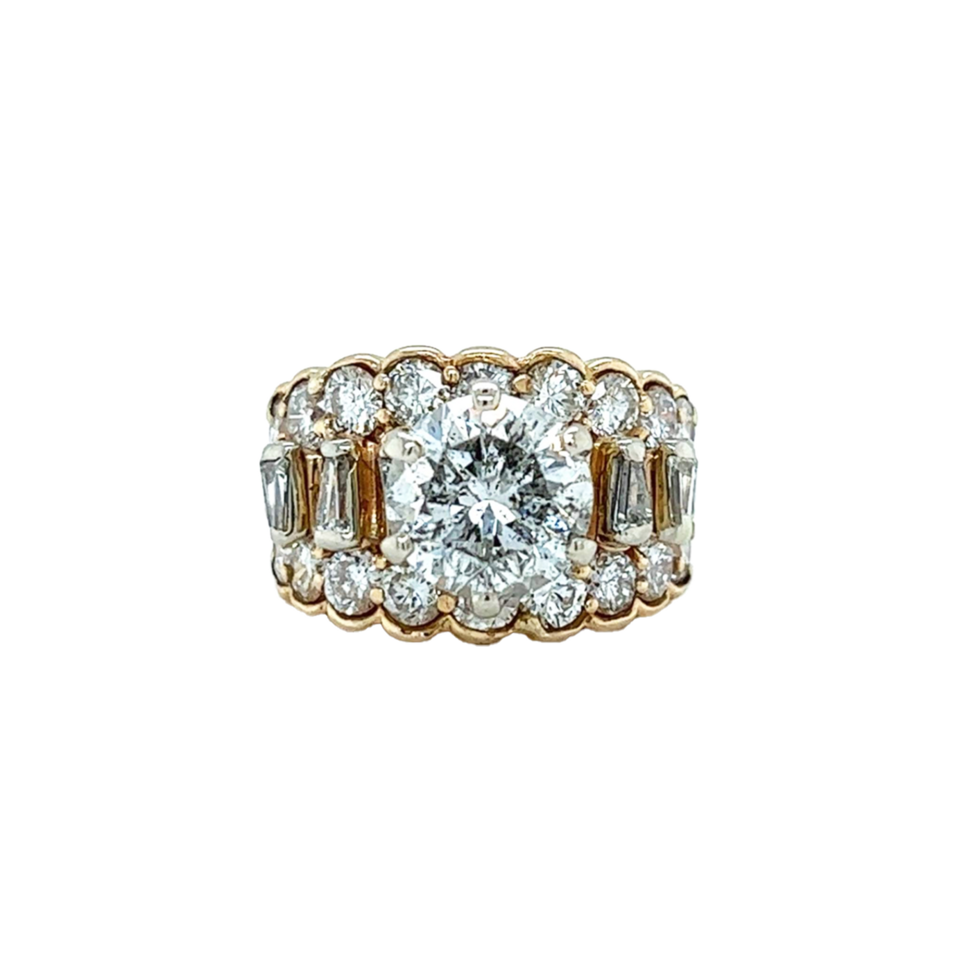 Post-1980s 18KT Yellow Gold Diamond Ring front