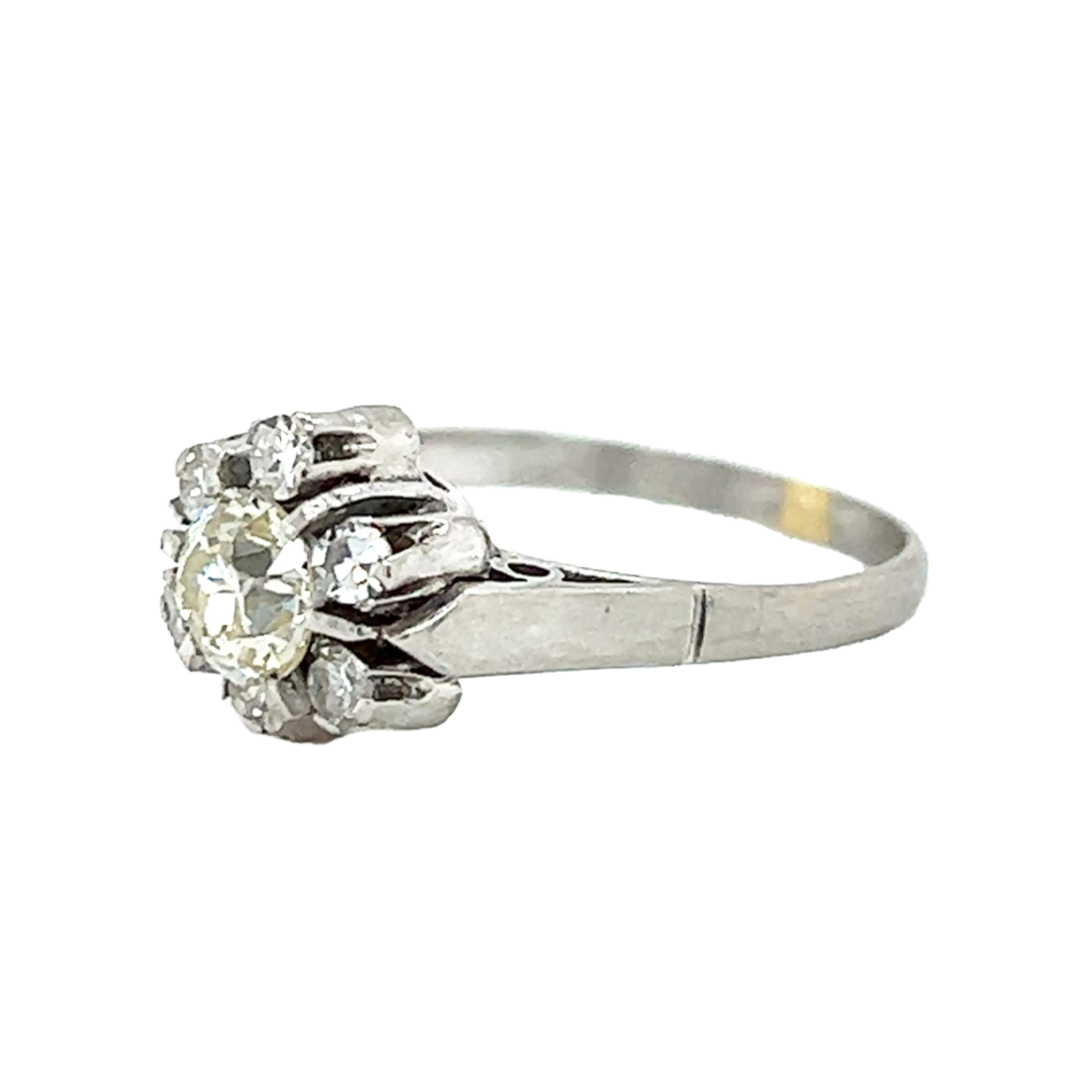 Art Deco Platinum Diamond Ring side